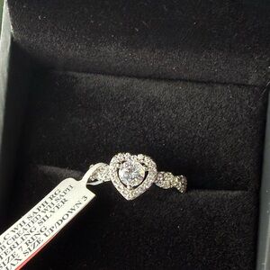 Elegant SS Heart Ring- LC White Saphire